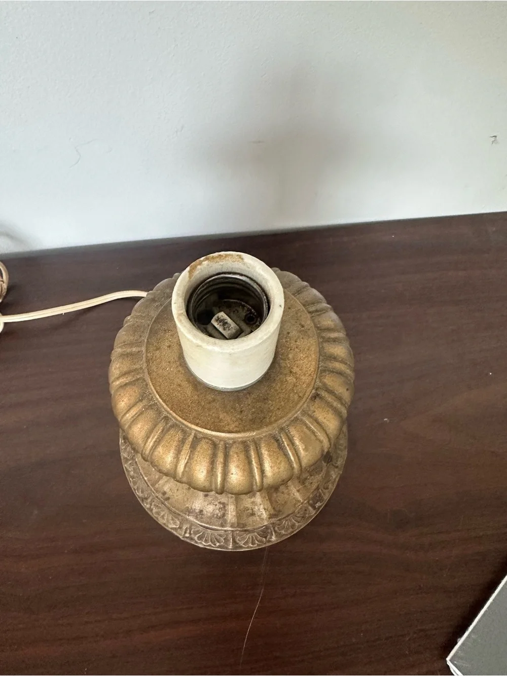 Vintage Decorative Lamp Base in Metallic Gold